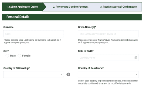 complete the morocco evisa form
